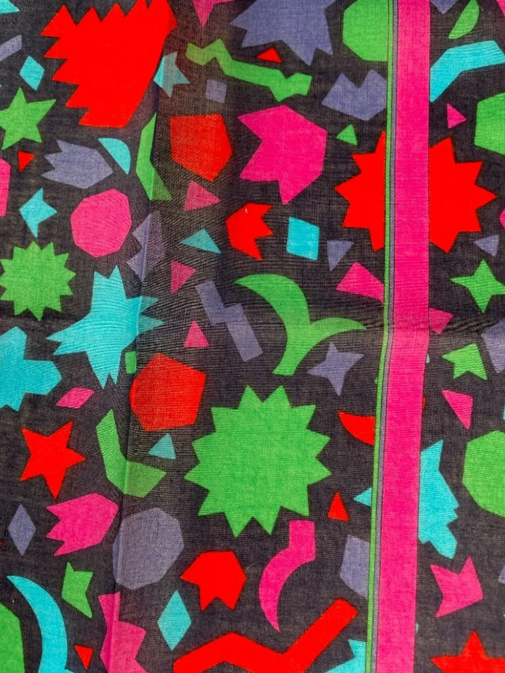 Vintage Yves Saint Laurent Lightweight Cotton Geometric Scarf